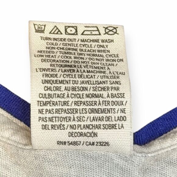 PINK VICTORIA’S SECRET Women’s Gray and Blue Racerback Tank Top Size Small - Picture 4 of 5